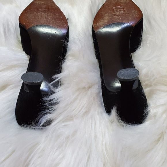 Stuart Weitzman Suede Embellished Mules 7.5 - Picture 3 of 6